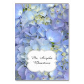 Blue Hydrangea Zentimeta Platzkarten Name Tischnummer (Vorderseite)