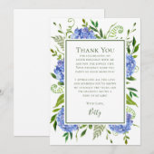 Blue Hydrangeas 100th Birthday  Dankeskarte (Vorne/Hinten)