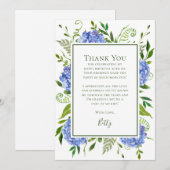 Blue Hydrangeas 100th Birthday  Dankeskarte (Vorne/Hinten)