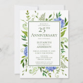 Blue Hydrangeas 25 Jahre Einladung (Vorderseite)