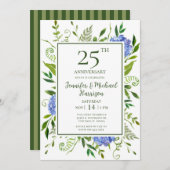 Blue Hydrangeas 25 Jahre Einladung (Vorne/Hinten)