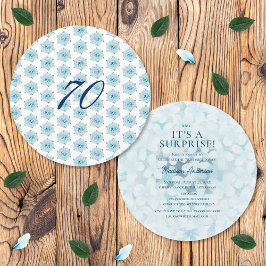 Blue Hydrangeas 70. Überraschung Geburtstagsparty Einladung