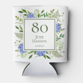 Blue Hydrangeas 80. Geburtstag Dosenkühler (Vorderseite)