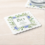 Blue Hydrangeas 80. Geburtstag Untersetzer (angewinkelt)