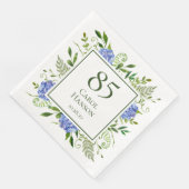 Blue Hydrangeas 85. Geburtstag Serviette (Ecke)