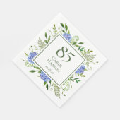 Blue Hydrangeas 85. Geburtstag Serviette (Ecke)