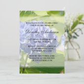 Blue Hydrangeas 90. Geburtstagsparty Einladungen (Stehend Vorderseite)