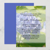Blue Hydrangeas 90. Geburtstagsparty Einladungen (Vorne/Hinten)
