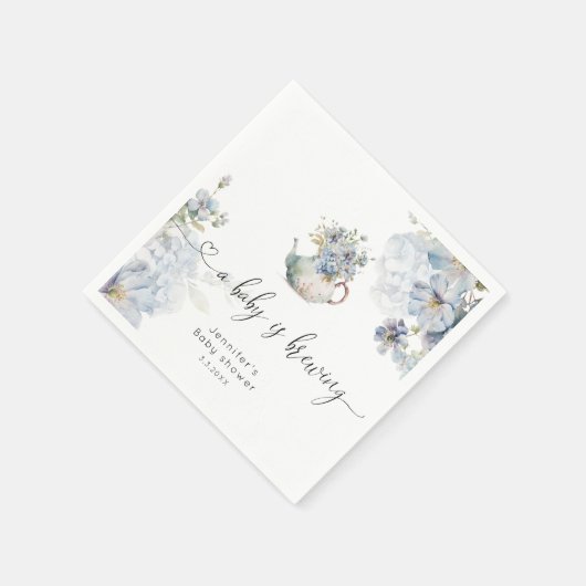 Blue Hydrangeas Baby braut Babydusche Serviette (Ecke)