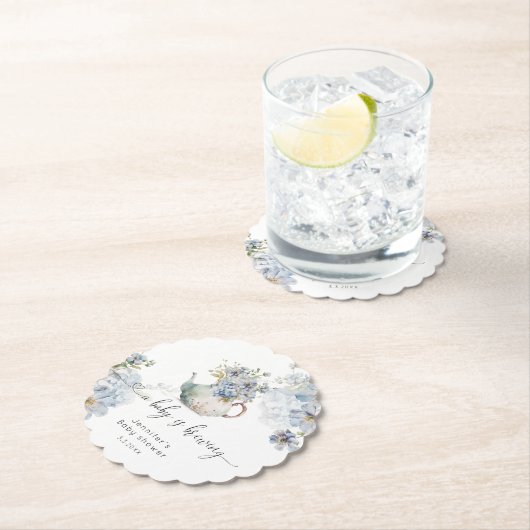 Blue Hydrangeas Baby braut Babydusche Untersetzer (Vor Ort)