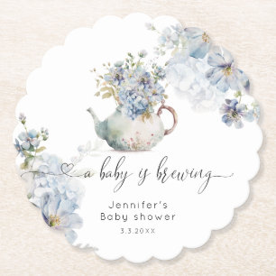 Blue Hydrangeas Baby braut Babydusche Untersetzer
