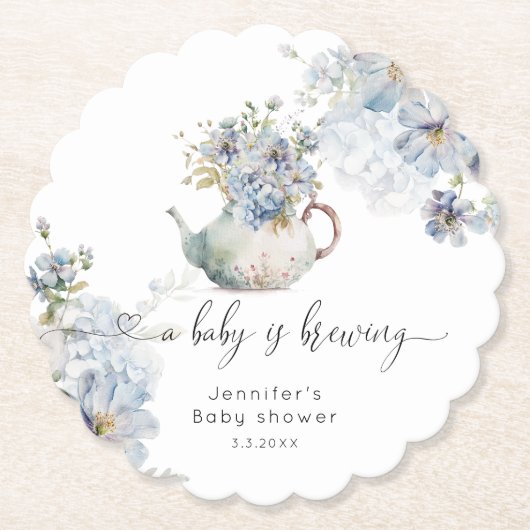 Blue Hydrangeas Baby braut Babydusche Untersetzer (Vorderseite)