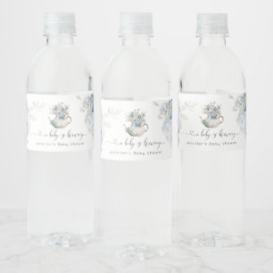 Blue Hydrangeas Baby braut Babydusche Wasserflaschenetikett