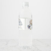 Blue Hydrangeas Baby braut Babydusche Wasserflaschenetikett (Rückseite)
