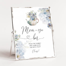Blue Hydrangeas Baby braut Mama-osa Bar Poster
