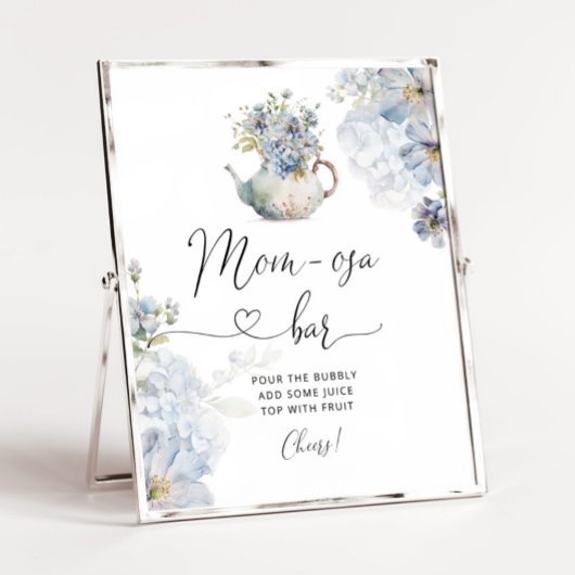 Blue Hydrangeas Baby braut Mama-osa Bar Poster