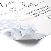 Blue Hydrangeas Baby braut Mama-osa Bar Poster (Ecke)