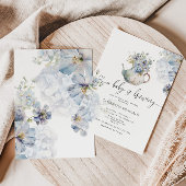 Blue Hydrangeas Baby Braut Tee Party Dusche Einladung
