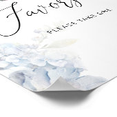 Blue Hydrangeas Baby Dusche Favoriten Poster (Ecke)