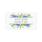 Blue Hydrangeas Baby Dusche Rücksendeadresse Adressaufkleber (Vorne)