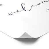 Blue Hydrangeas Baby Dusche Willkommenspender Poster (Ecke)