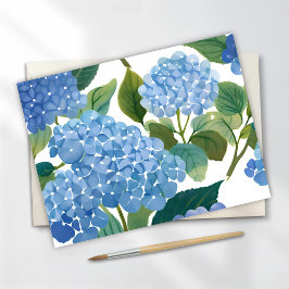 Blue Hydrangeas | Beautiful Floral Bush Feiertagspostkarte