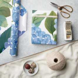 Blue Hydrangeas | Beautiful Floral Bush Geschenkpapier
