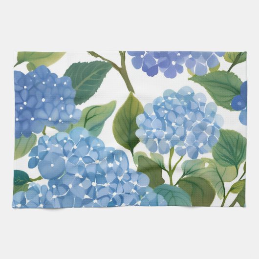 Blue Hydrangeas | Beautiful Floral Bush Geschirrtuch (Horizontal)