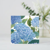 Blue Hydrangeas | Beautiful Floral Bush Karte (Stehend Vorderseite)
