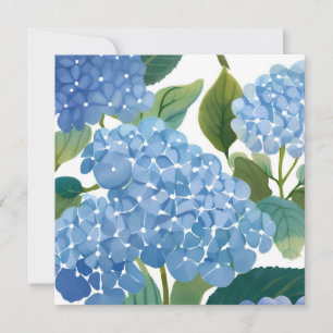 Blue Hydrangeas Beautiful Floral Bush Karte