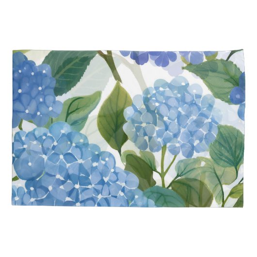 Blue Hydrangeas | Beautiful Floral Bush Kissenbezug (Rückseite)