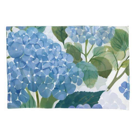 Blue Hydrangeas | Beautiful Floral Bush Kissenbezug (Vorderseite)
