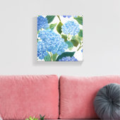 Blue Hydrangeas | Beautiful Floral Bush Leinwanddruck (Insitu (Wohnzimmer))