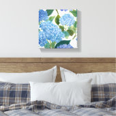 Blue Hydrangeas | Beautiful Floral Bush Leinwanddruck (Insitu (Schlafzimmer))
