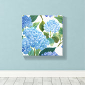 Blue Hydrangeas | Beautiful Floral Bush Leinwanddruck (Insitu (Holzboden))