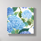 Blue Hydrangeas | Beautiful Floral Bush Leinwanddruck (Vorderseite)