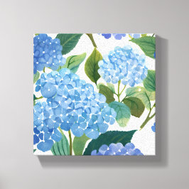 Blue Hydrangeas | Beautiful Floral Bush Leinwanddruck