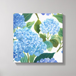 Blue Hydrangeas | Beautiful Floral Bush Leinwanddruck