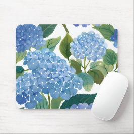 Blue Hydrangeas | Beautiful Floral Bush Mousepad