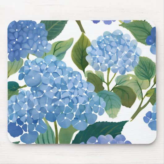 Blue Hydrangeas | Beautiful Floral Bush Mousepad (Vorne)