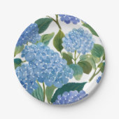 Blue Hydrangeas | Beautiful Floral Bush Pappteller (Vorderseite)