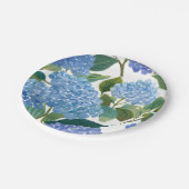 Blue Hydrangeas | Beautiful Floral Bush Pappteller (Schrägansicht)