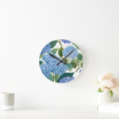 Blue Hydrangeas | Beautiful Floral Bush Runde Wanduhr (Zuhause)