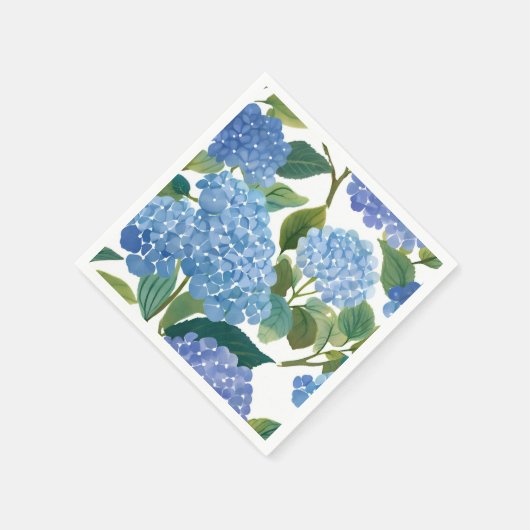 Blue Hydrangeas | Beautiful Floral Bush Serviette (Ecke)