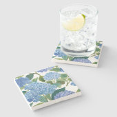 Blue Hydrangeas | Beautiful Floral Bush Steinuntersetzer (Seitenansicht)