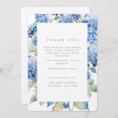 Blue Hydrangeas Bereavement Beerdigung Danke (Vorne/Hinten)