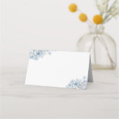Blue Hydrangeas Blank Wedding Folding Platzkarte (Vorderseite)
