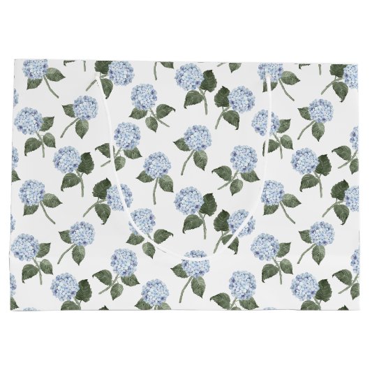 Blue Hydrangeas Bloom Große Geschenktüte (Rückseite)