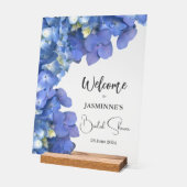 Blue Hydrangeas Blooms Bridal Shower Acrylschild (Winkel)