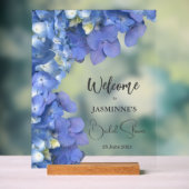 Blue Hydrangeas Blooms Bridal Shower Acrylschild (Neutral)